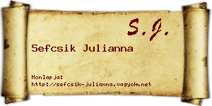 Sefcsik Julianna névjegykártya