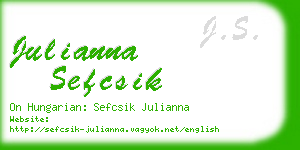 julianna sefcsik business card